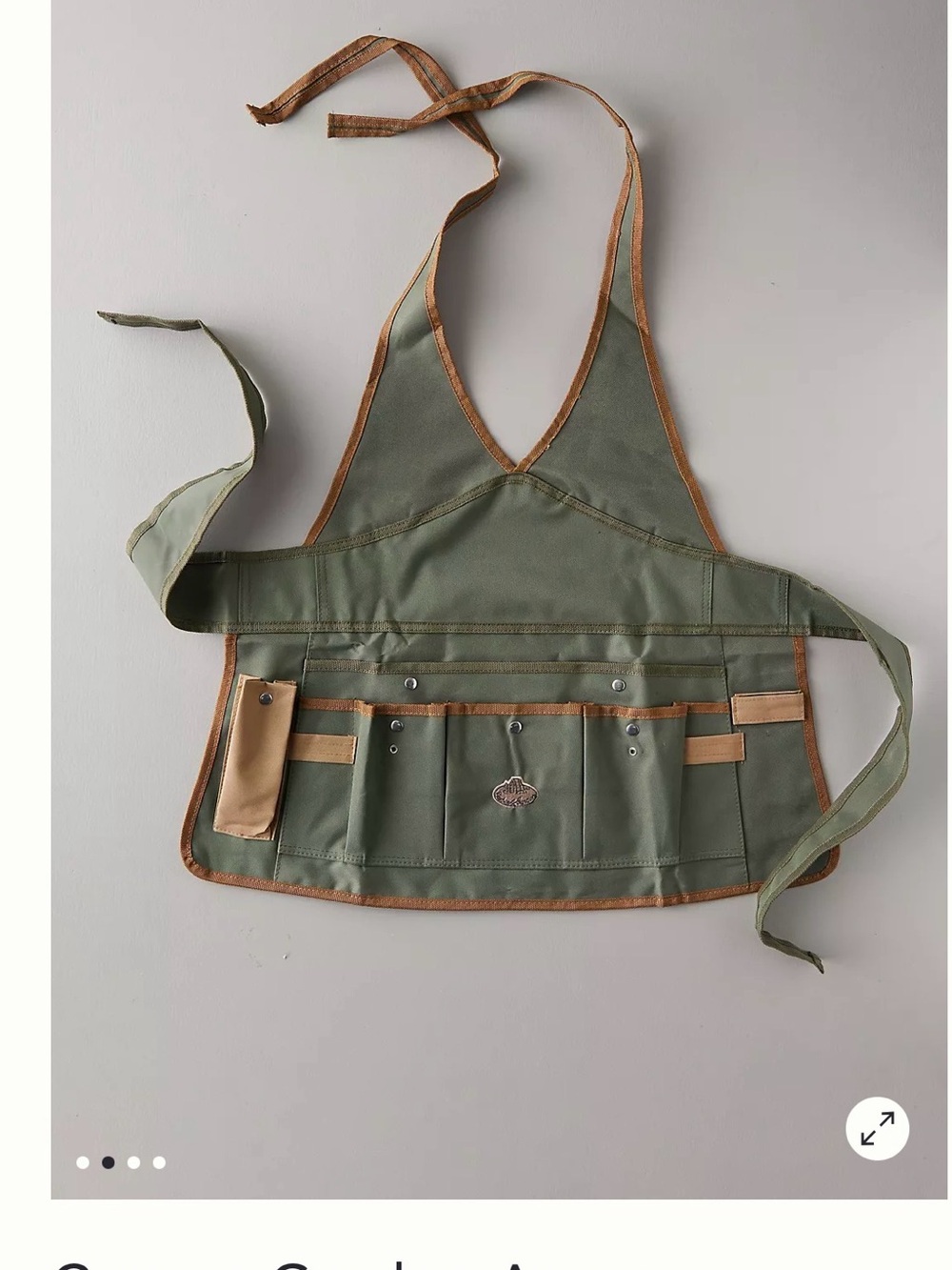 NWT Anthropologie Canvas Utility Garden Apron in Olive Green